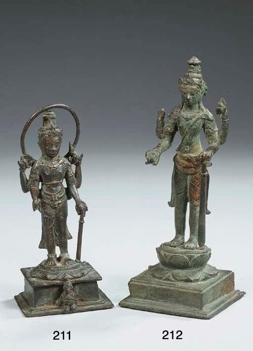 a central javanese bronze figure of vishnu