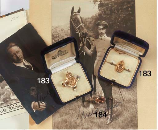 (8) Two antique gold brooches