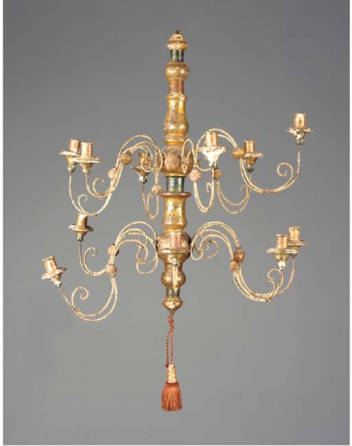 LUSTRE A ONZE LUMIERES, TRAVAIL MODERNE