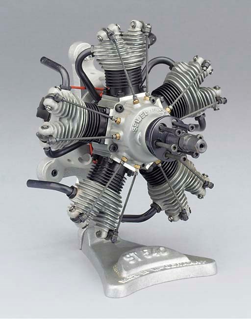 A Seidel ST540 five cylinder glow plug air cooled radial engine,