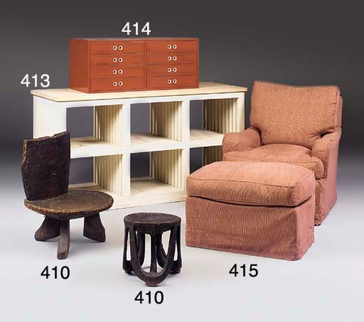 A LIMED AND WHITE PAINTED OAK CENTRE FOLIO STAND