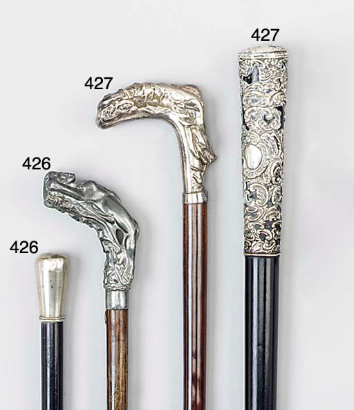 A Victorian silver mounted walking cane