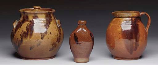 A GROUP OF THREE REDWARE ITEMS
