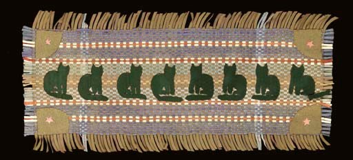 A WOOL AND COTTON PICTORIAL HOOKED RUG