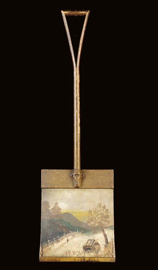 A PAINT-DECORATED SHOVEL