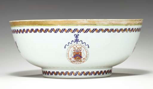 A MASONIC ARMORIAL PUNCHBOWL