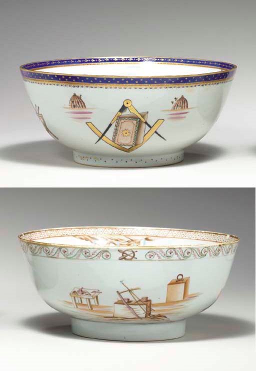 TWO MASONIC BOWLS