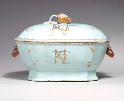 AN INITIALLED TUREEN AND COVER