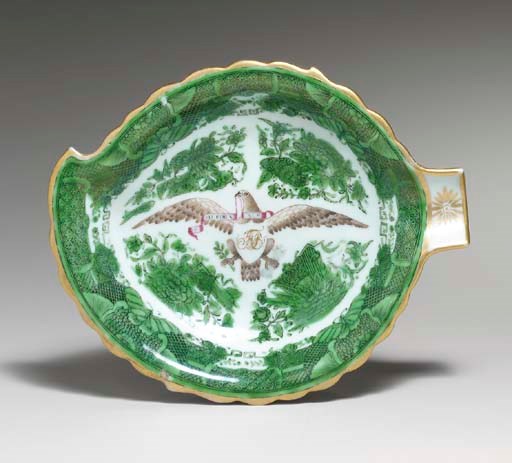 AN INITIALLED AMERICAN MARKET LEAF DISH