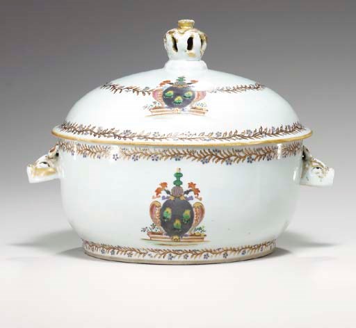AN ARMORIAL TUREEN AND COVER
