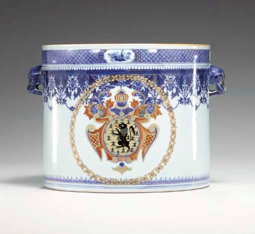 AN ARMORIAL BOTTLE COOLER