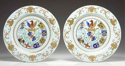 A PAIR OF ARMORIAL CHARGERS