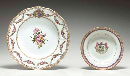 TWO ARMORIAL DISHES