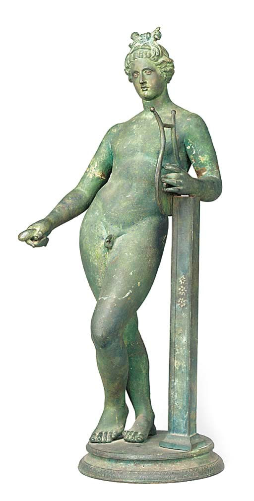 A NEAPOLITAN BRONZE FIGURE OF APOLLO