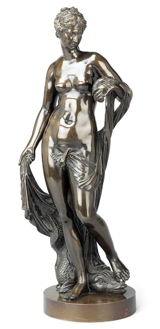 A BRONZE FIGURE OF AMPHITRITE