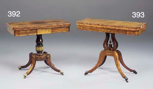 A Regency kingwood card-table
