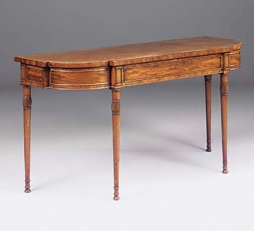 A REGENCY MAHOGANY BREAKFRONT SERVING TABLE