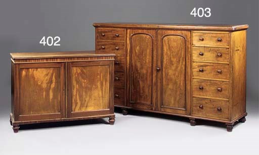 A GEORGE IV MAHOGANY LINEN PRESS