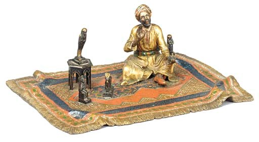 AN AUSTRIAN COLD PAINTED BRONZE OF A TRADER