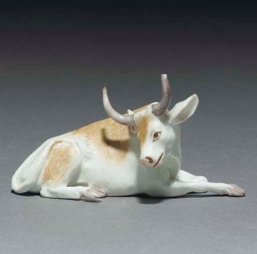 A Meissen model of an ox