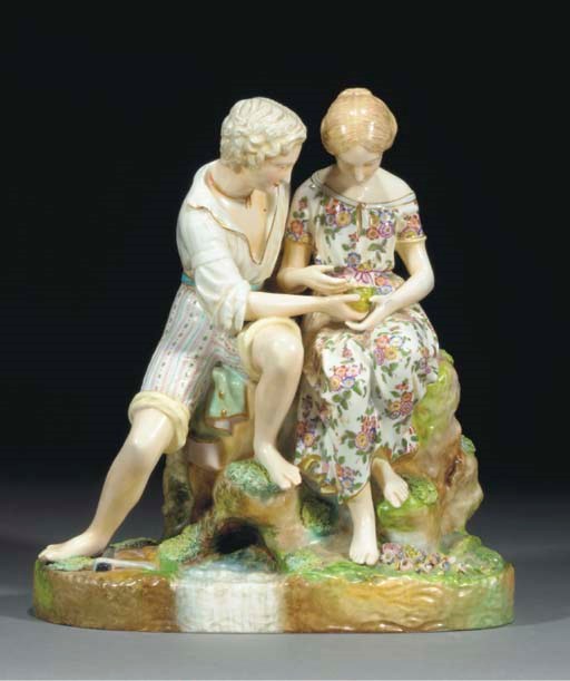A figure-group of 'Paul and Virginia'