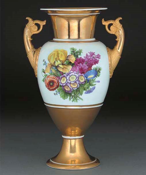 A Berlin two-handled oviform vase