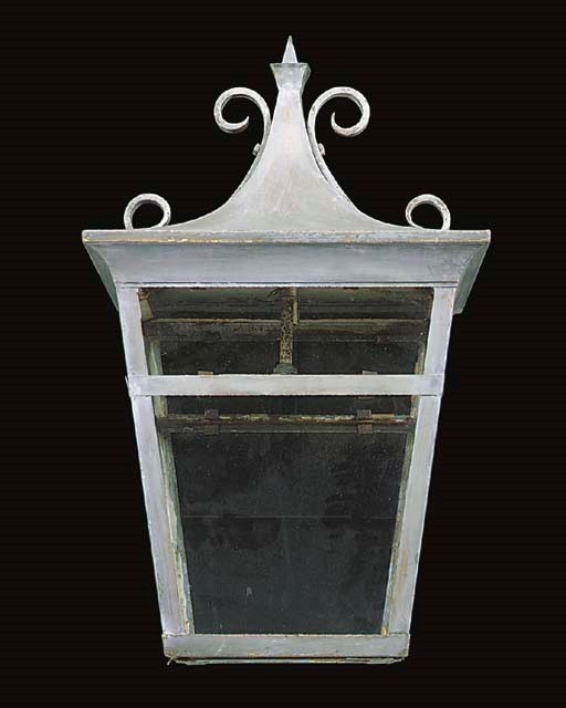 A painted sheet iron and glazed lantern
