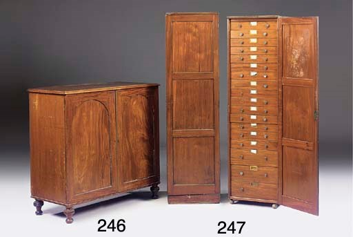 A PAIR OF ENGLISH MAHOGANY COLLECTOR'S CABINETS