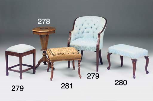 A Victorian carved mahogany stool