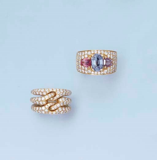 TWO GEM-SET RINGS, BY BULGARI