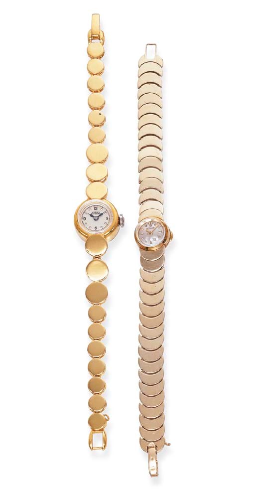 TWO GOLD WRISTWATCHES