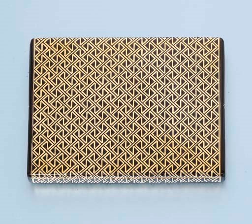 AN ART DECO GOLD AND ENAMEL CIGARETTE CASE, BY MARCHAK