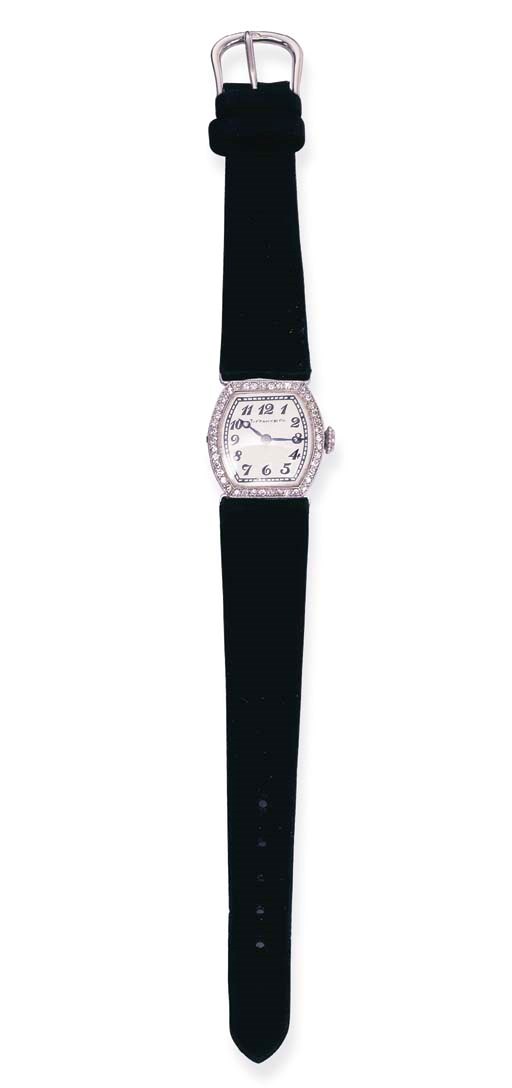 AN ART DECO DIAMOND WRISTWATCH, BY TIFFANY & CO