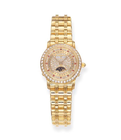 A LADY'S TRIPLE CALENDAR DIAMOND WRISTWATCH, BY BLANCPAIN