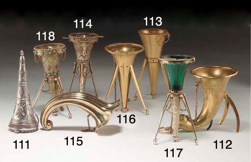 A Victorian silver-gilt posy holder