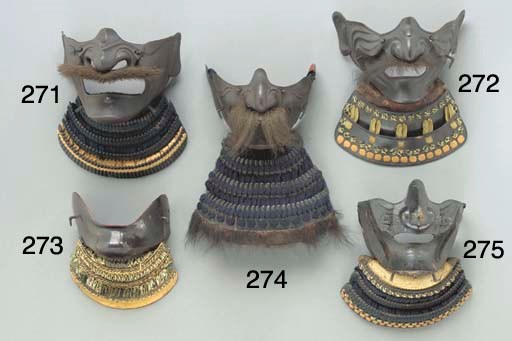 An Lacquered-Iron Half Mask (Mempo)