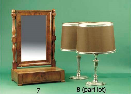 (4) A pair of English plated table lamps