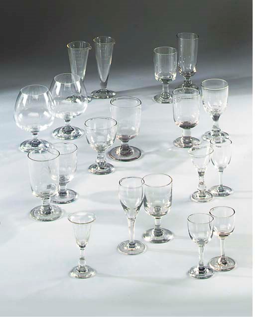 A COLLECTION OF TWENTY-SIX ASSORTED DRINKING GLASSES AND VESSELS