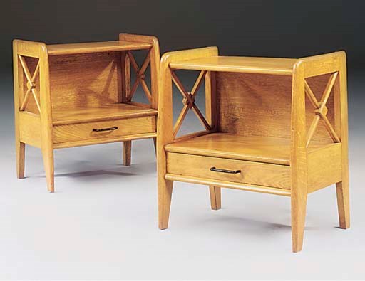 A PAIR OF ASH BEDSIDE TABLES