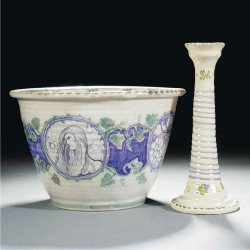 A CARTER'S BOWL PROBABLY DECORATED BY JAMES RADLEY YOUNG, c.1915