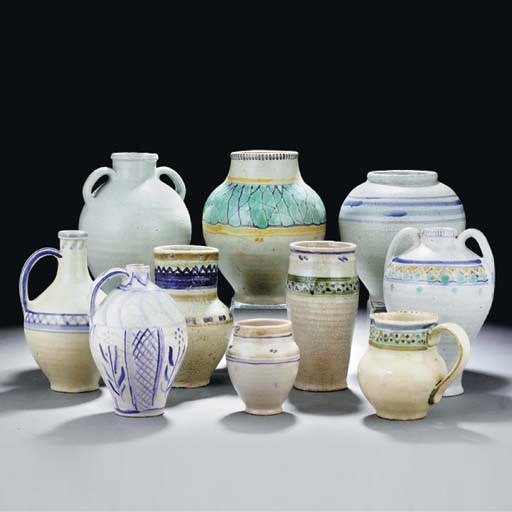 A CARTER'S TWIN-HANDLED VASE, 1915-21