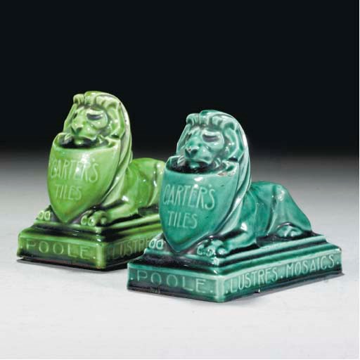 TWO CARTER'S ADVERTISING PAPERWEIGHTS, c.1910