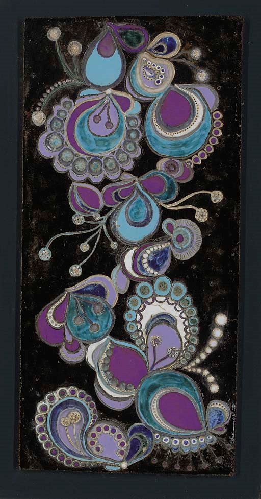 A POOLE PANEL PROABABLY PAINTED BY CAROLYN WILLS, c.1975