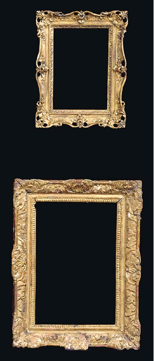 A group of two carved and decorated frames