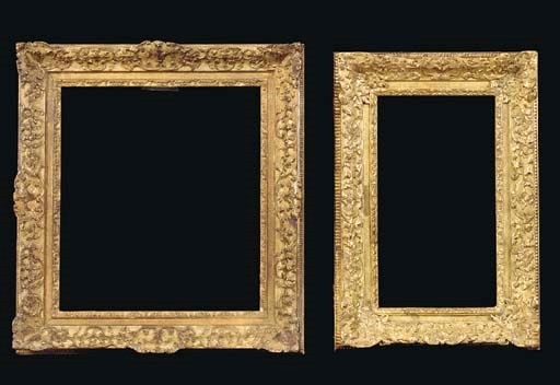 A group of two French carved and gilded frames