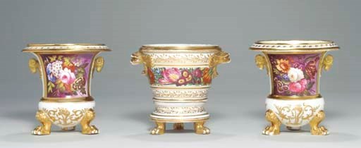 A COALPORT ASSEMBLED GARNITURE