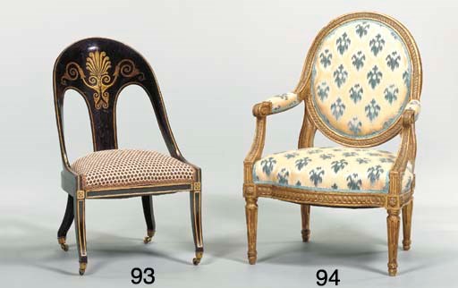 A LOUIS XVI GILTWOOD FAUTEUIL