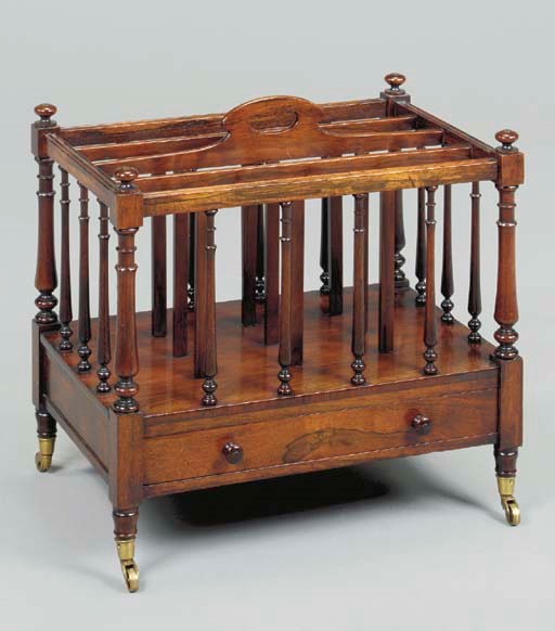 A LATE REGENCY ROSEWOOD CANTERBURY