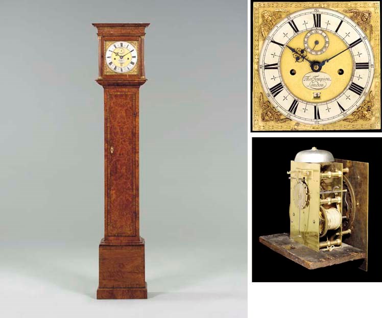 A WILLIAM AND MARY WALNUT LONGCASE CLOCK
