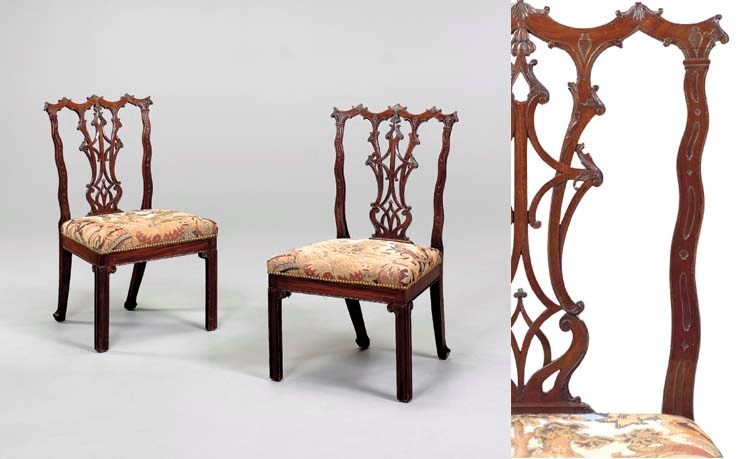 A SET OF TEN LATE GEORGE II MAHOGANY DINING-CHAIRS